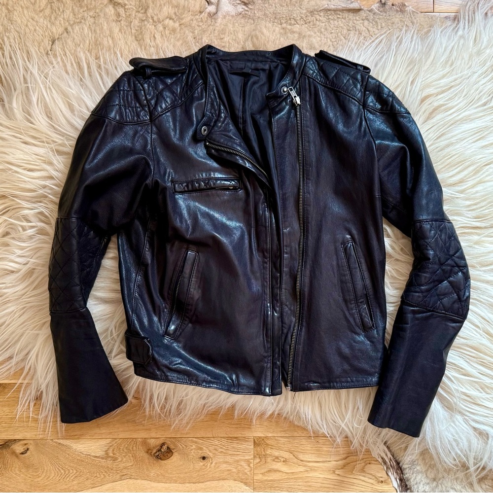 Joe’s Jeans Black Leather Motorcycle Jacket